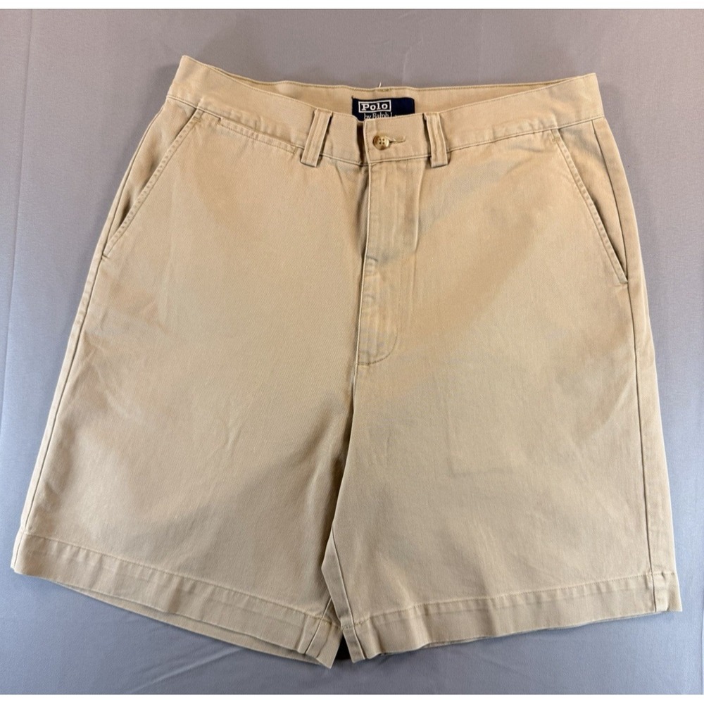 Polo Ralph Lauren Classic Fit Khaki Shorts Men 33 Tan Cotton Chino